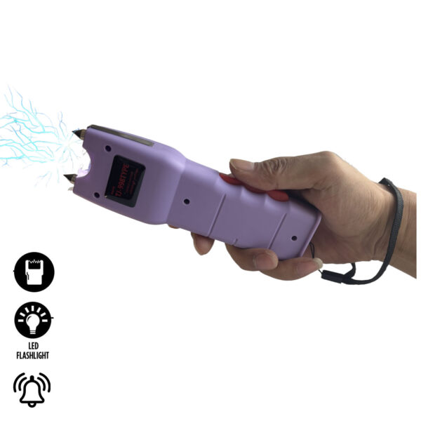 2,400,000 Volt Ergo Stun Gun with Bright LED, Black and Pink - Image 2