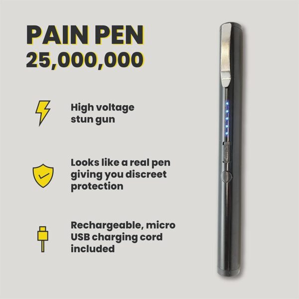 25,000,000 Pain Pen Stun Gun, Black and Pink - Image 5