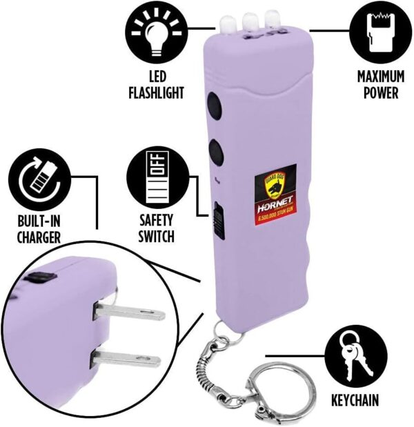 Pepper Spray Stun Gun Combo Pack - Self Defense Keychain Set, Personal Safety Devices for Women, Home Defense & Self Defense Kit - Lilac - Image 5