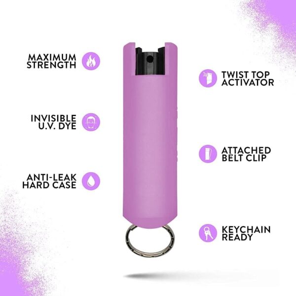 Pepper Spray Stun Gun Combo Pack - Self Defense Keychain Set, Personal Safety Devices for Women, Home Defense & Self Defense Kit - Lilac - Image 6
