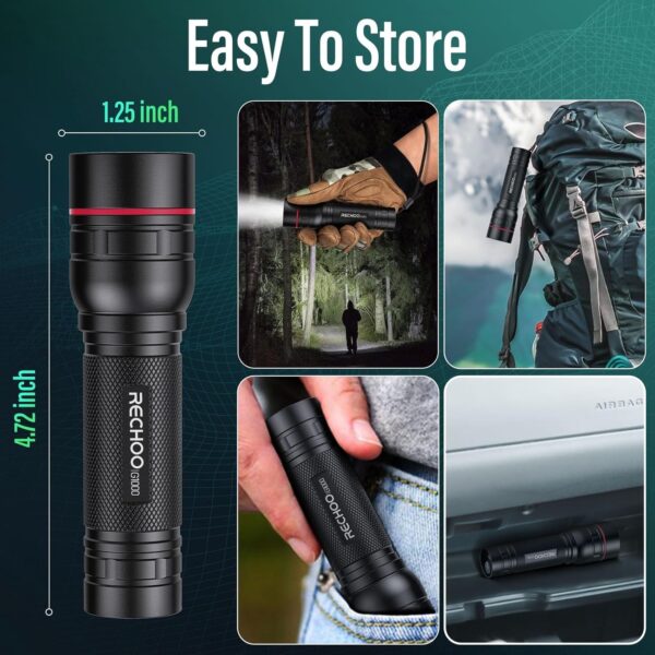 Rechargeable Flashlights High Lumens, G1000 Super Bright Flash Light, Small Zoomable Led Flashlight with 3 Lighting Modes, Portable Tactical Flashlights for Camping - Image 7