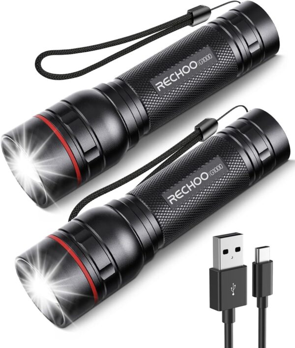 Rechargeable Flashlights High Lumens, G1000 Super Bright Flash Light, Small Zoomable Led Flashlight with 3 Lighting Modes, Portable Tactical Flashlights for Camping - Image 9