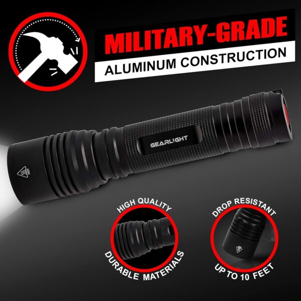 S2000 LED Flashlight High Lumens - Super Bright, Powerful, Mid-Size Tactical Flashlight for Outdoor Activity & Emergency Use - Image 4