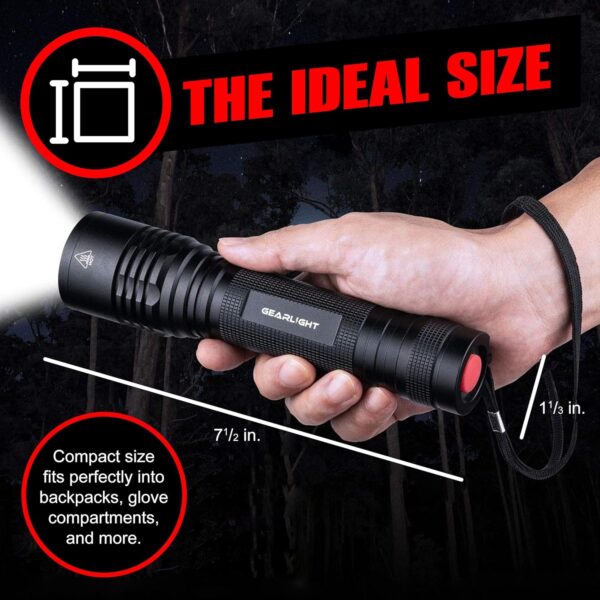 S2000 LED Flashlight High Lumens - Super Bright, Powerful, Mid-Size Tactical Flashlight for Outdoor Activity & Emergency Use