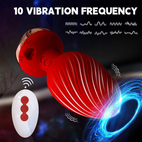 Anal Plug Vibrator Butt Plug Sex Toy,Remote Control Vibrating Anal Plug and Prostate Massager Rose Toy,10 Frequency Adult Sex Toys and Games Butt Plug Couples Sex Toys - Image 3
