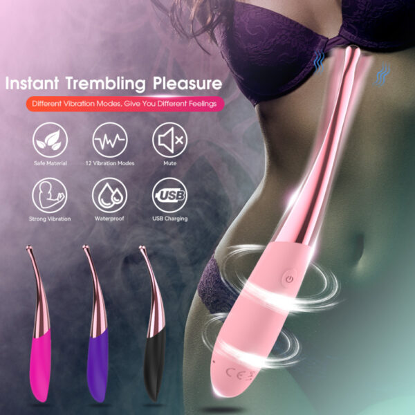 Clitoral Vibrator Sex Toys for Women, High-Frequency G Spot Clit Vibrator, Rechargeable Clit Vibrator with 12 Vibration Modes Powerful Vaginal Massager Clit Stimulator Adult Sex Toys - Image 4
