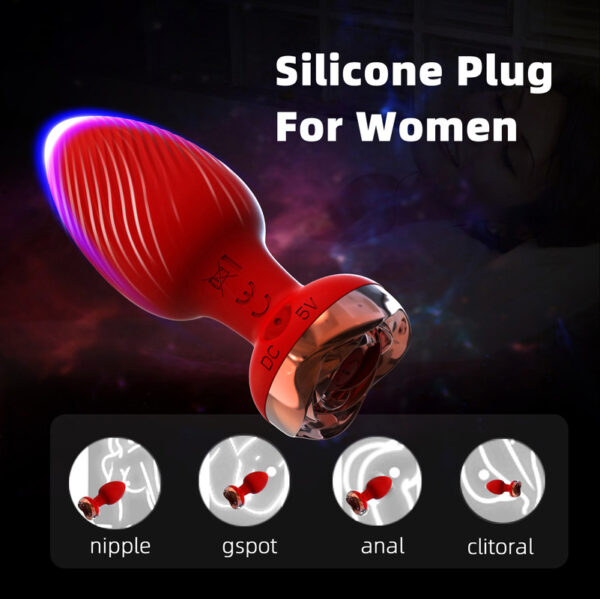 Anal Plug Vibrator Butt Plug Sex Toy,Remote Control Vibrating Anal Plug and Prostate Massager Rose Toy,10 Frequency Adult Sex Toys and Games Butt Plug Couples Sex Toys - Image 6