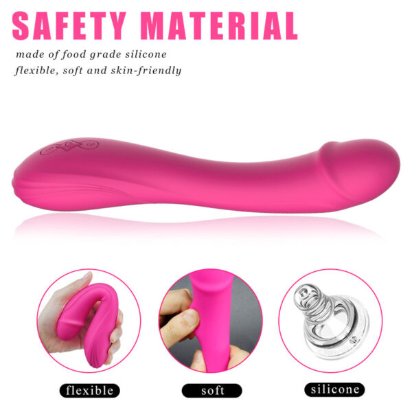 Realistic Dildo Vibrator For Women,Soft Silicone Massager G-Spot Stimulator Female Masturbator Adult Sex Toys For Women,Red - Image 2