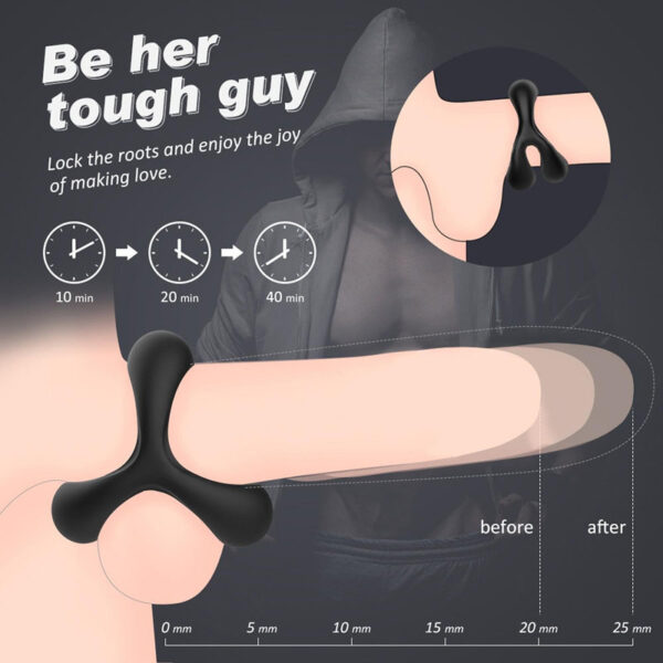 Triangle Penis Ring Multiple Locks Delay Ejaculation men's Rings Male Elastic Silicone Cock Ring Lock Sperm Sex Toys For Couple - Image 2