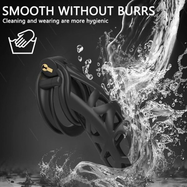 Chastity Cage Male Penis Lock Prevent Erection Penis Exerciser Breathable Cock Ring with Lock 3 Different Sizes Gay Sex Toys - Image 2