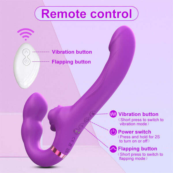 Strapless Strap On Vibrating Dildo Vibrator Remote Control Dual Head G Spot Clitoral Stimulator Adult Sex Toy For Couple Lesbian - Image 3