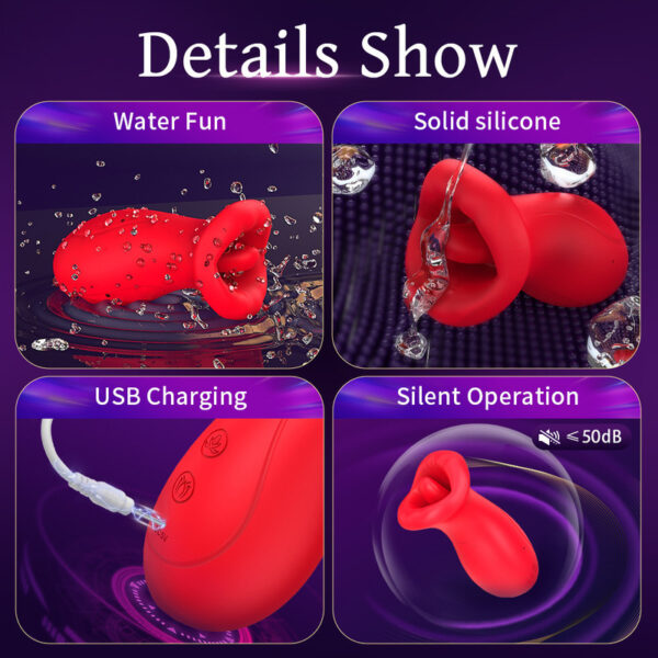 3IN1 Mouth Shaped Sucking Vibrator,10 Tongue Licking 3 Sucking Nipples Clit Sucker,G Spot Vibrators Clitoral Stimulator Sex toys - Image 3