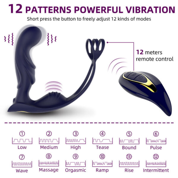 Prostate Toy Vibrating Butt Plug Cockring Wireless Remote Vibrator Massager Sex Toys for Men Women Ass Vibration Dildo - Image 3