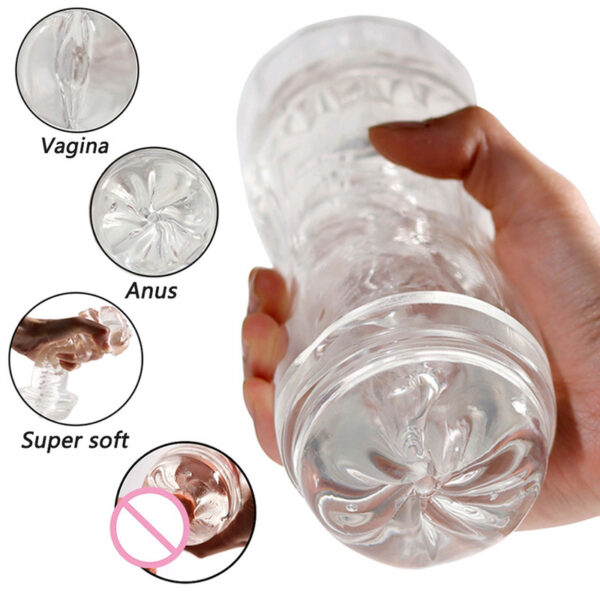 Male Masturbator Cup Soft Pussy Sex Toys Transparent Vagina Adult Endurance Exercise Sex Products Vacuum Pocket Cup for Men - Image 3