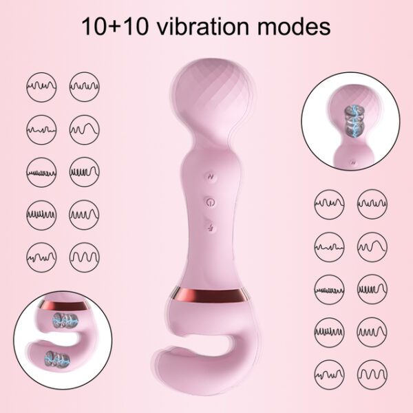 2 In 1 AV Wand Vagina Vibrator for Women Clitoris G-Spot Nipples Stimulator Female Masturbator Adult Goods Sex Toy for Women - Image 3