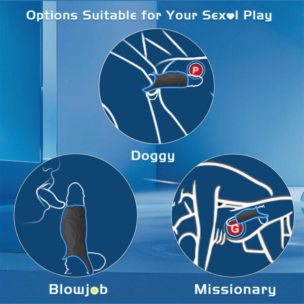 Reusable Condom Penis Extension Sleeve Delay Ejaculation Cock Cover Penis Extender Vibrator Sex Toys For Men Adults - Image 4