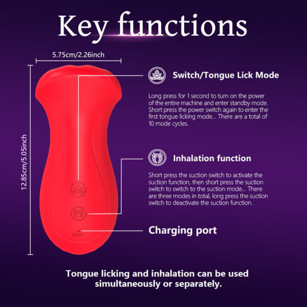 3IN1 Mouth Shaped Sucking Vibrator,10 Tongue Licking 3 Sucking Nipples Clit Sucker,G Spot Vibrators Clitoral Stimulator Sex toys - Image 4