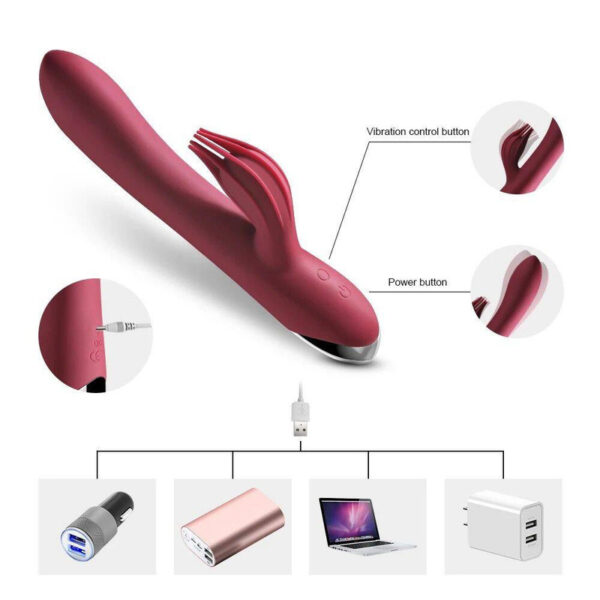10 Speed G Pot Vibrator USB Rechargeable Powerful Dildo Rabbit Vibrator for Women Clitoris Stimulation Massage Adult Sex Toys - Image 4