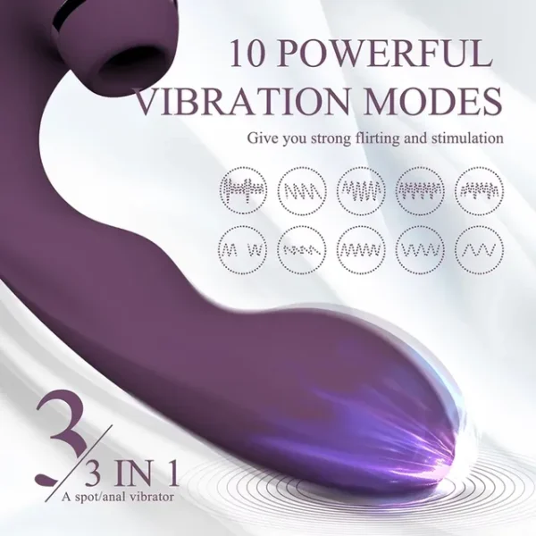 3 in 1 Clitoral Suction Licking 10 Vibration Oral Sex Clit Clitoris Stimulator Sex Toys for Woman Masturbation,purple - Image 4