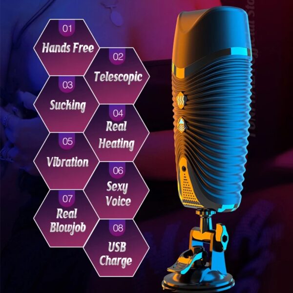 Masturbator For Men,Automatic Sucking Machine Real Vagina Masturbation Cup Pussy Pocket,Aircraft Cup Sex Machine Male Adult Sex Toys - Image 5