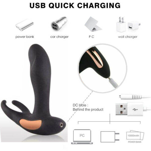 Control Remote control massager USB rechargeable unisex vibrator sex toy men heating anal plug - Image 5