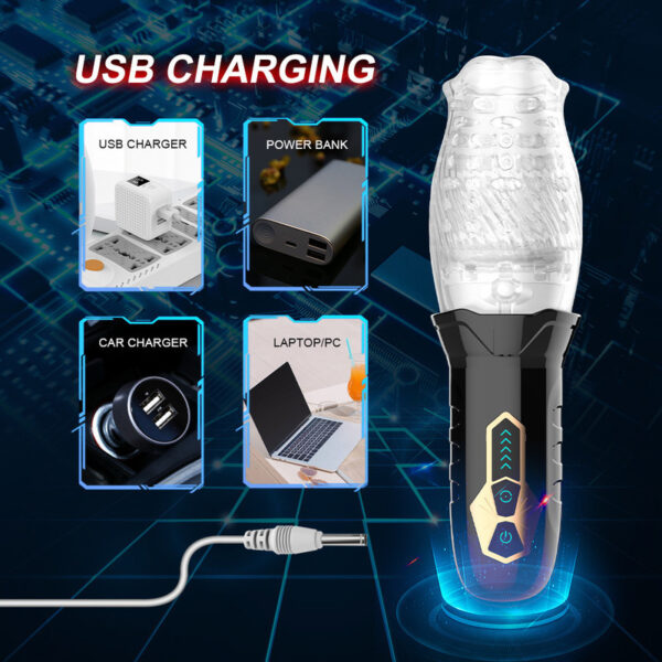 Male Masturbator Sex Toys for Men,Automatic Electric Piston Rotating Sucker Male Blowjob Masturbator Cup,Silicone Pussy Adults Vibrator Sex Toys For Men - Image 5