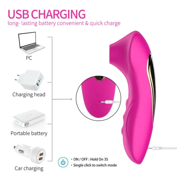 5 Frequency Women Vibrator 10 Sucking Modes Massager Stimulation USB Rechargeable Adult Sex Toy for Couples - Image 5
