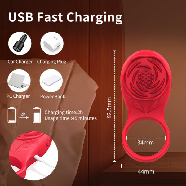 Penis Ring Vibrating Cock Ring for Men Delay Ejaculation Male Penis Massager Clitoral G Spot Stimulation Sex Toys for Couples - Image 5