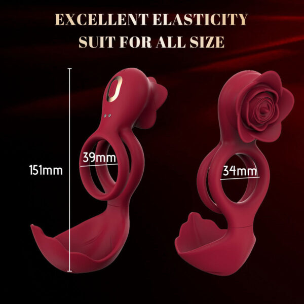 Horseshoe Penis Ring,Silicone Triple Root Binding Cock-Ring Full Locking,Rose Horseshoe Ring Male Chastity Device Adult Sex Toy for Men Gay Couple - Image 5