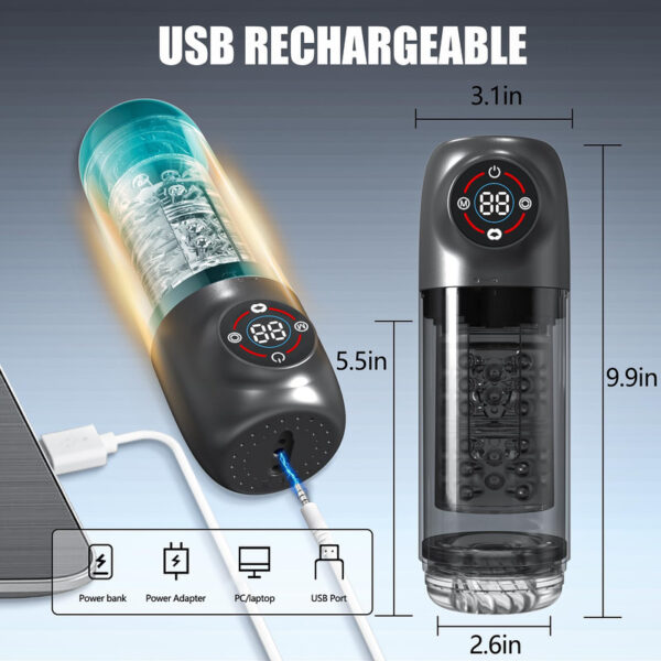 Automatic Male Masturbator with Rotating Penis Sucking Lick Vibrator Adult Sex Toys for Men Pocket Pussy LCD Display - Image 5