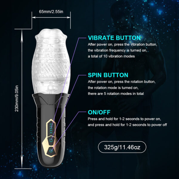 Male Masturbator Sex Toys for Men,Automatic Electric Piston Rotating Sucker Male Blowjob Masturbator Cup,Silicone Pussy Adults Vibrator Sex Toys For Men - Image 6