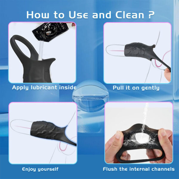 Reusable Condom Penis Extension Sleeve Delay Ejaculation Cock Cover Penis Extender Vibrator Sex Toys For Men Adults - Image 6