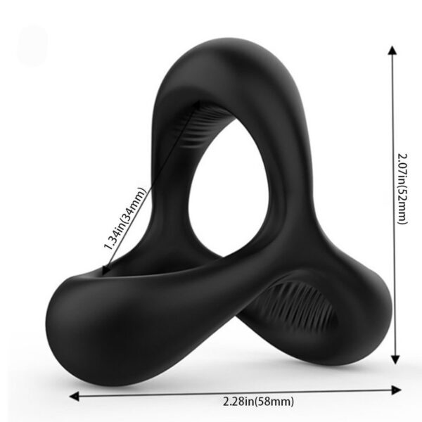 Triangle Penis Ring Multiple Locks Delay Ejaculation men's Rings Male Elastic Silicone Cock Ring Lock Sperm Sex Toys For Couple - Image 6