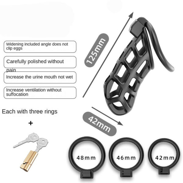 Chastity Cage Male Penis Lock Prevent Erection Penis Exerciser Breathable Cock Ring with Lock 3 Different Sizes Gay Sex Toys - Image 6