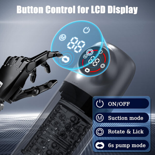 Automatic Male Masturbator with Rotating Penis Sucking Lick Vibrator Adult Sex Toys for Men Pocket Pussy LCD Display - Image 6