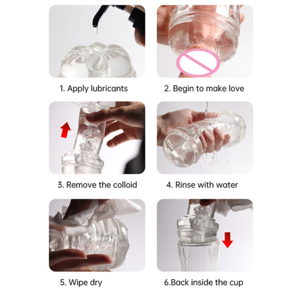 Male Masturbator Cup Soft Pussy Sex Toys Transparent Vagina Adult Endurance Exercise Sex Products Vacuum Pocket Cup for Men - Image 6