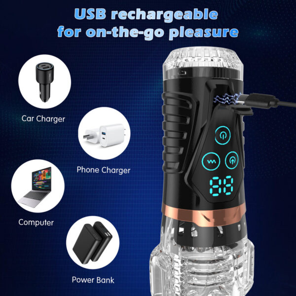 Automatic Vibrating Sucking Masturbator for Men Blowjob Sex Machine Male Masturbators Cup with 9 Suction Modes & 9 Vibrations - Image 6
