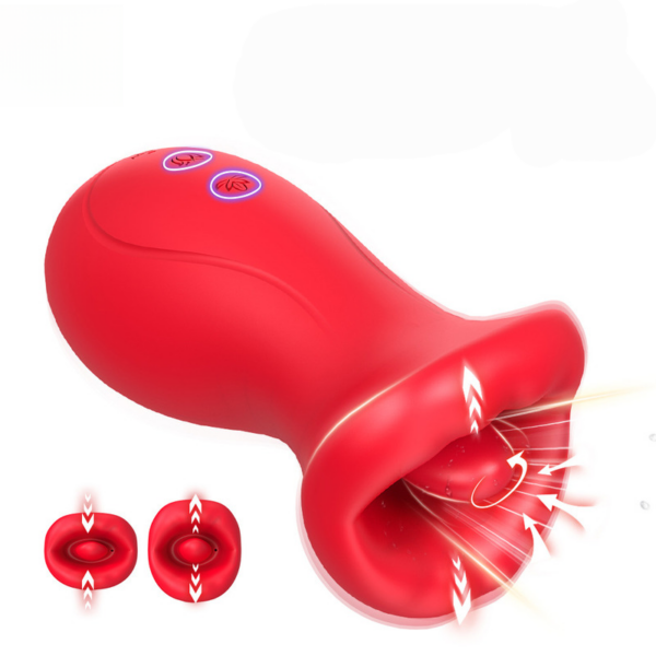 3IN1 Mouth Shaped Sucking Vibrator,10 Tongue Licking 3 Sucking Nipples Clit Sucker,G Spot Vibrators Clitoral Stimulator Sex toys