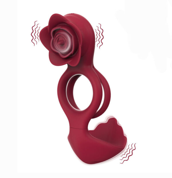 Horseshoe Penis Ring,Silicone Triple Root Binding Cock-Ring Full Locking,Rose Horseshoe Ring Male Chastity Device Adult Sex Toy for Men Gay Couple