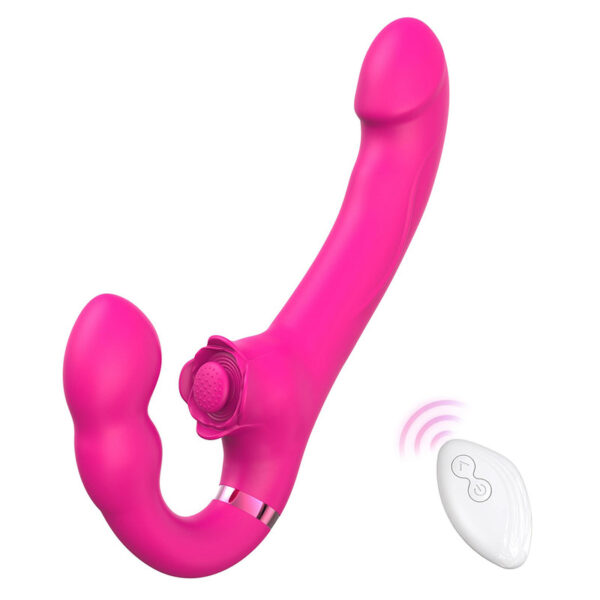 Strapless Strap On Vibrating Dildo Vibrator Remote Control Dual Head G Spot Clitoral Stimulator Adult Sex Toy For Couple Lesbian