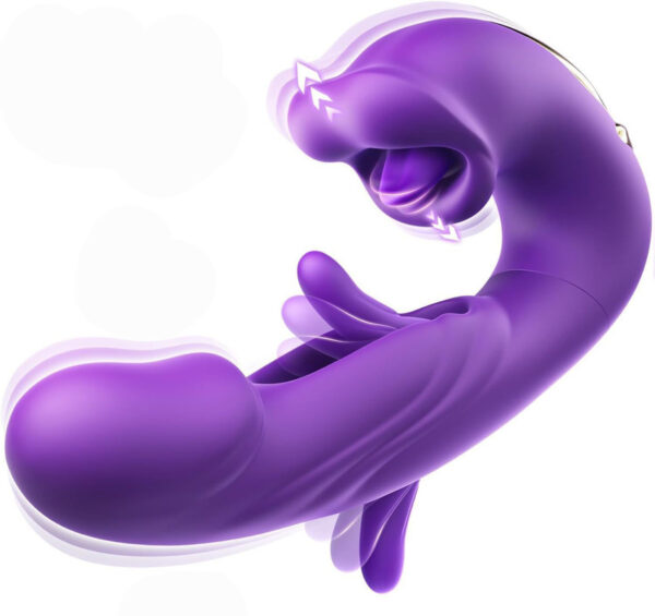 3 in 1 Sex Toys G Spot Vibrator Adult Sex Toys for Women, Tongue Rose Sex Toy Dildo Clitoral Stimulator with Licking Sucking